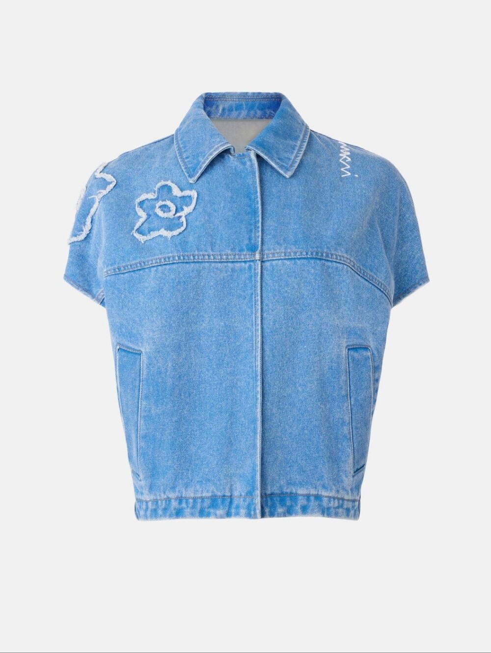 Marni Light Blue Denim Vest With Patch Details Size L